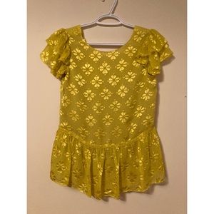 Kate Spade Blouse with yellow flower pattern size extra small